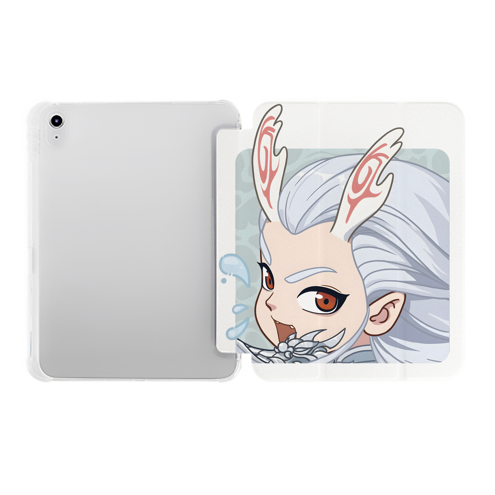 （画像用） Ne Zha 2 ナタ 魔童の大暴れ IPad ケース ペン収納付き 三つ折りスタンド PUレザー×シリコン 対応機種9.5/10.5/10.9インチ